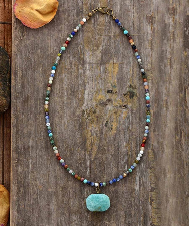 Bohemian Blues Amazonite Pendant Necklace-Your Soul Place